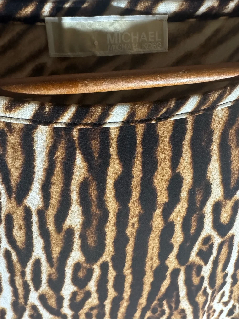 MICHAEL Michael Kors Animal Print Long Sleeve Midi Dress – Size L